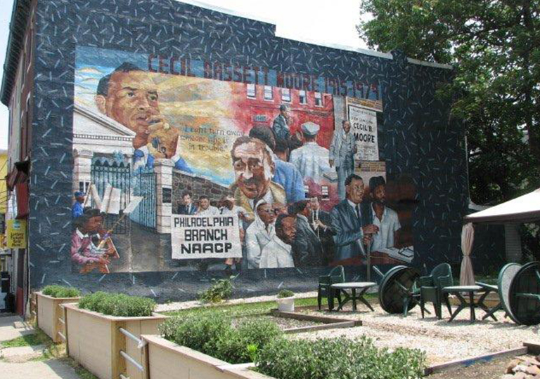 NAACP mural on building